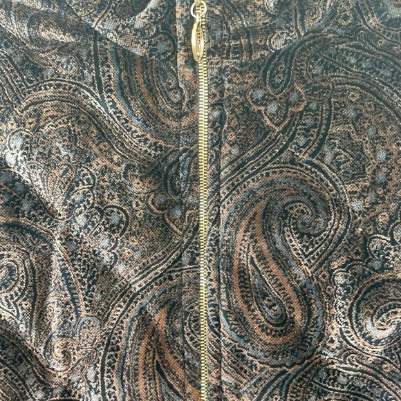 St. John Sport Paisley Velvet Quilted Zipper Jacket - Picture 14 of 14